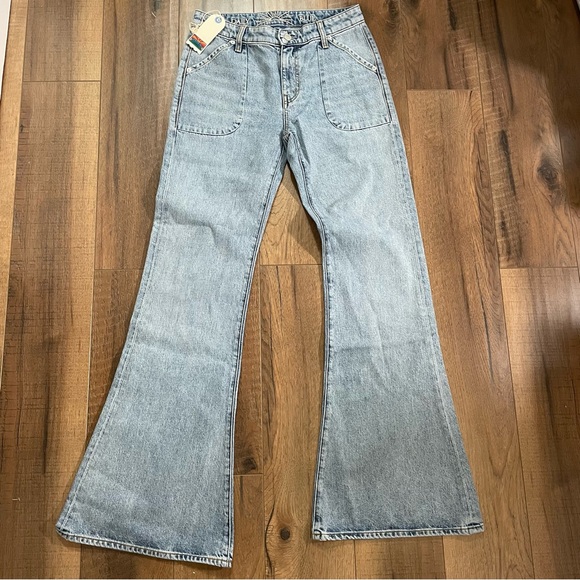 NWT $360 Daily Blue “Skye” Bell Leg Denim Jeans - Picture 4 of 15